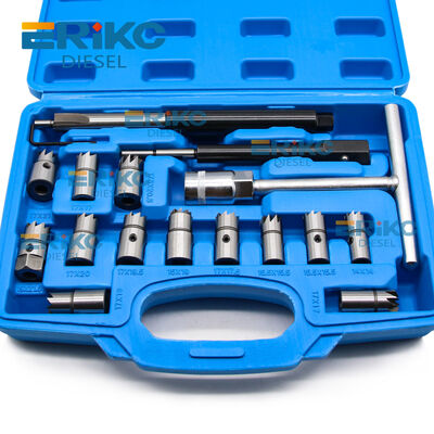 17Pcs Diesel Injector Seat Cutter Set Vehicle Repair Tools Vehicle Tools Diagnostic Tools Universal Carbon Remover Clean Repair Tool Automotive Universal